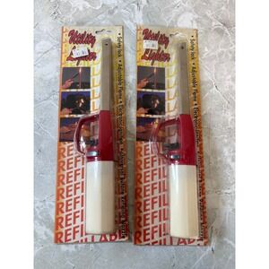 Lot of 2 Refillable Utility Lighters Long Nozzle Safety Lock Adjustable Flame